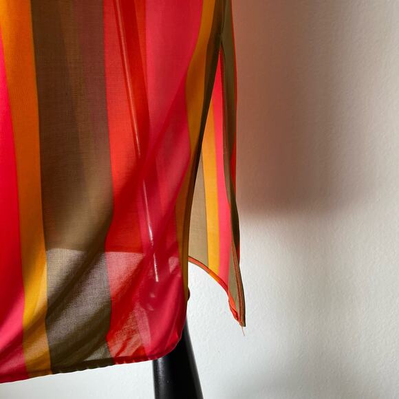 Zara sz M  Short sleeve V neck midi stripe‎ shift dress - Picture 4 of 8